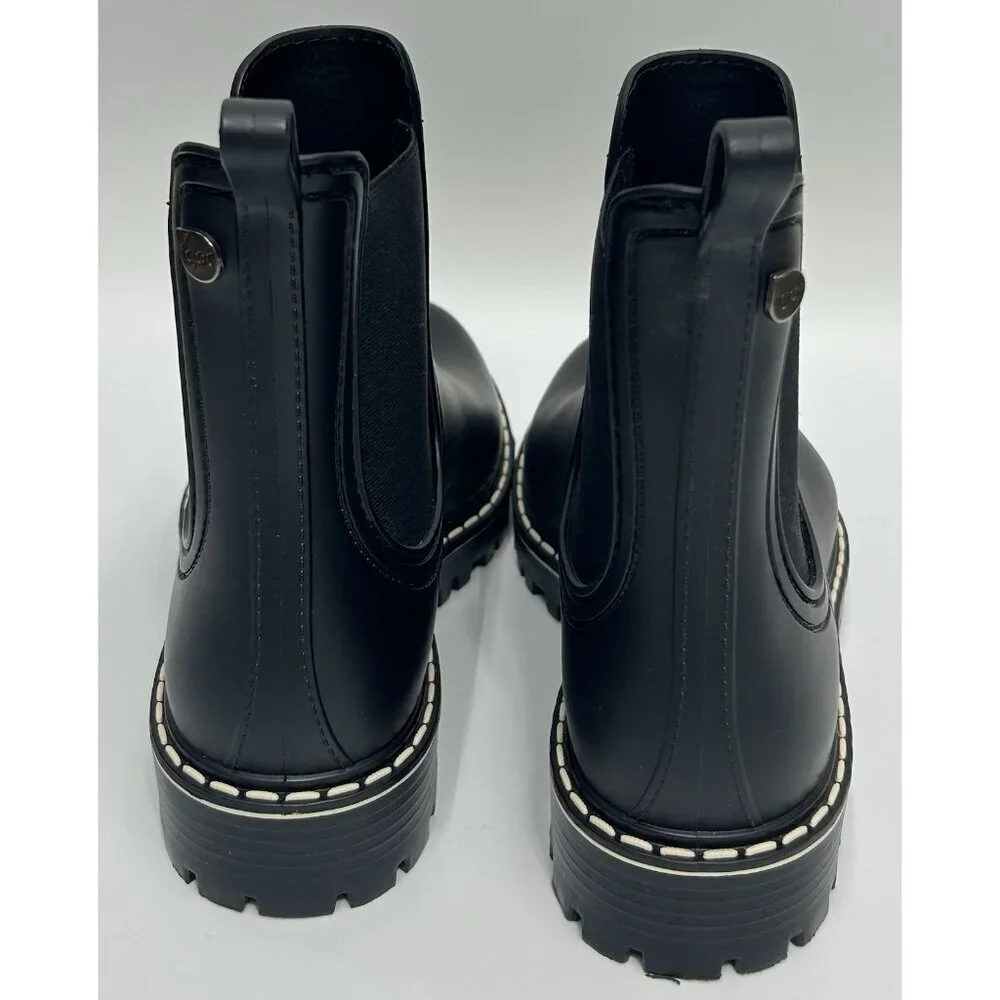 Igor Women's Chelsea Rubber Boots size 7.5 EU38 Black Made In Spain WORN ONCE